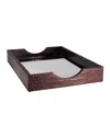 Graphic Image Letter Tray In Brown