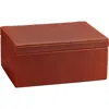 Graphic Image Medium Leather Box In Brown