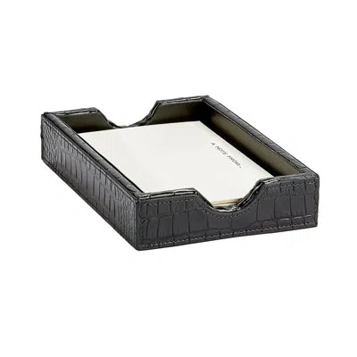 Graphic Image Memo Tray, Leather, In Black