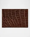 Graphic Image Men's Alligator Leather Slim Bifold Wallet In Brown