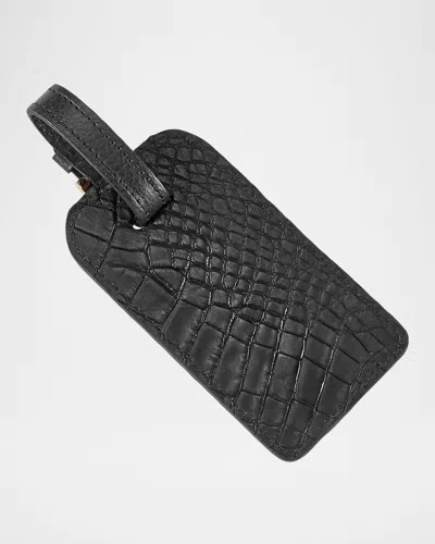 Graphic Image Men's Genuine Alligator Luggage Tag In Black