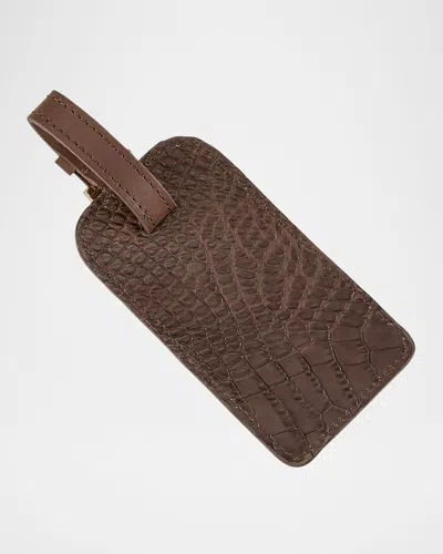 Graphic Image Men's Genuine Alligator Luggage Tag In Brown