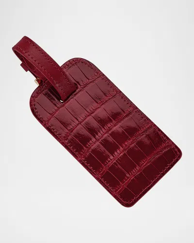 Graphic Image Men's Genuine Alligator Luggage Tag In Red