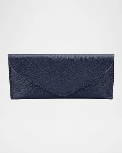 Graphic Image Men's Leather Eyeglass Holder In Navy