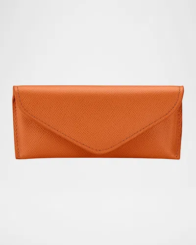 Graphic Image Men's Leather Eyeglass Holder In Orange