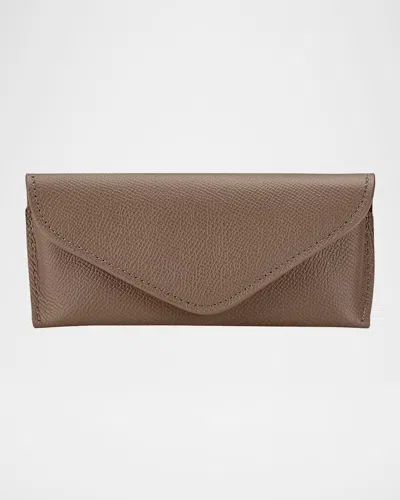 Graphic Image Men's Leather Eyeglass Holder In Taupe