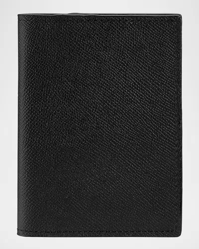 Graphic Image Men's Leather Passport Wallet In Black