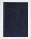 Graphic Image Men's Leather Passport Wallet In Blue