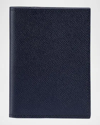 Graphic Image Men's Leather Passport Wallet In Blue