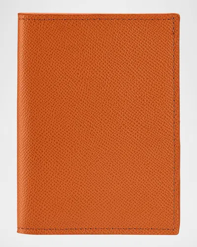 Graphic Image Men's Leather Passport Wallet In Orange