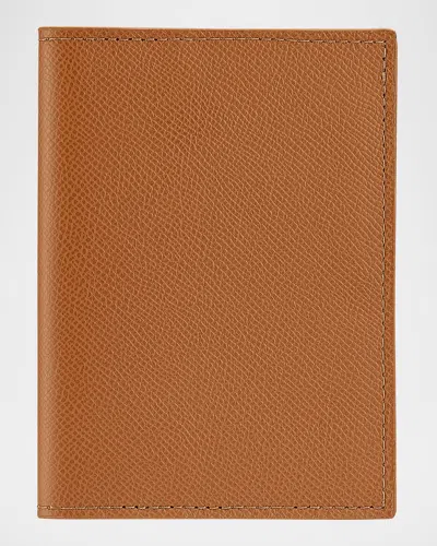 Graphic Image Men's Leather Passport Wallet In Brown