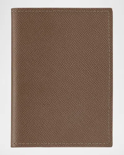 Graphic Image Men's Leather Passport Wallet In Blue