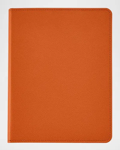 Graphic Image Men's Leather Refillable Journal In Orange