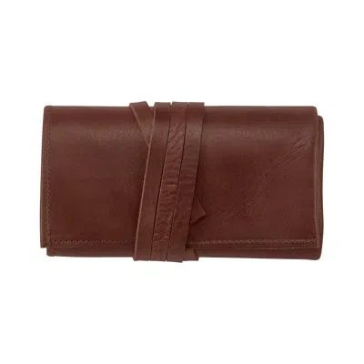 Graphic Image Men's Leather Watch Roll In Brown
