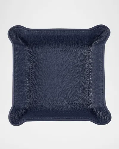 Graphic Image Men's Small Leather Catchall Tray In Blue