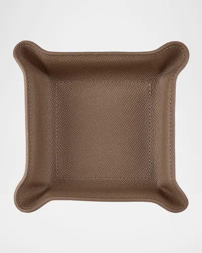 Graphic Image Men's Small Leather Catchall Tray In Brown