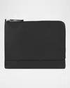 Graphic Image Men's Zip-around Leather Portfolio Case In Black