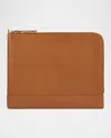Graphic Image Men's Zip-around Leather Portfolio Case In Tan