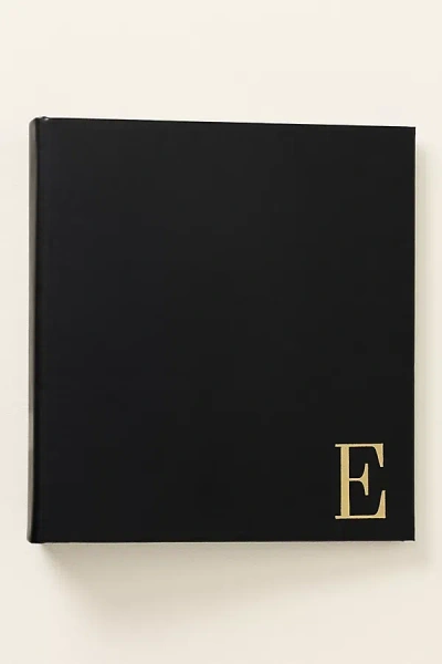 Graphic Image Monogram Leather-bound Photo Album In Black