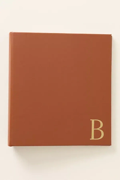 Graphic Image Monogram Leather-bound Photo Album In Brown