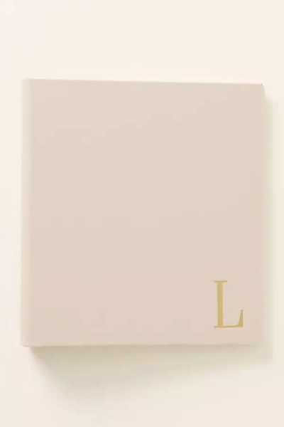 Graphic Image Monogram Leather-bound Photo Album In Neutral