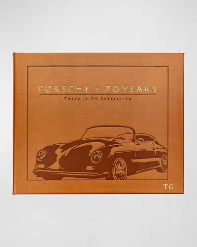 Graphic Image Porsche 70 Years: There Is No Substitute Leather Bound Book - Personalized In Brown
