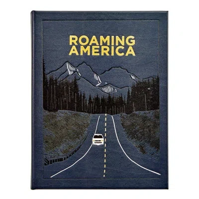 Graphic Image Roaming America Leather Bound Book In Blue