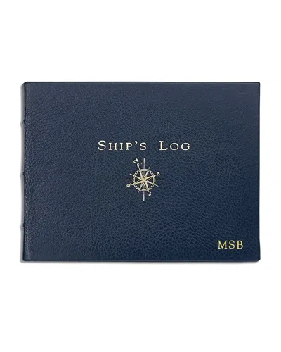 Graphic Image Ship's Log Book In Blue