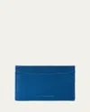Graphic Image Slim Leather Card Case In Blue