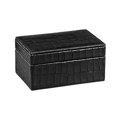 Graphic Image Small Box, Leather, In Black