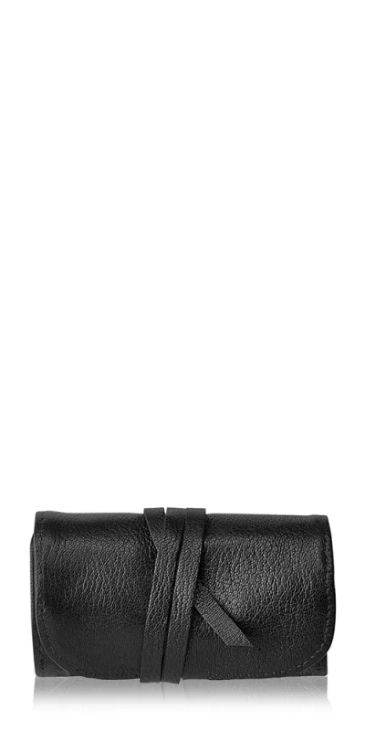 Graphic Image Small Jewelry Roll In Black