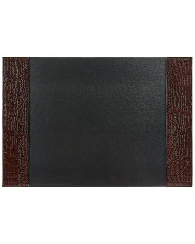 Graphic Image Small Leather Desk Blotter In Brown