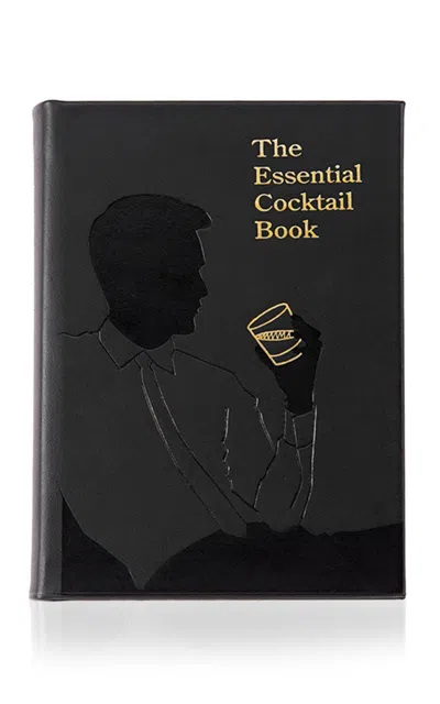 Graphic Image The Essential Cocktail Book Leather Hardcover Book In Black