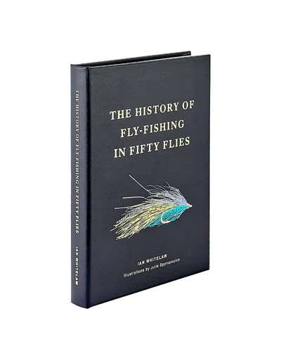 Graphic Image The History Of Fly Fishing In Fifty Flies Leather Bound Book In Blue