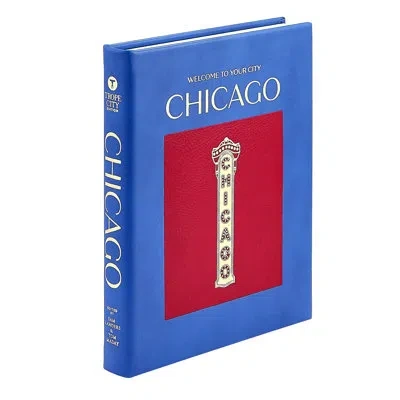 Graphic Image Trope Chicago Leather Bound Special Edition Coffee Table Book In Blue
