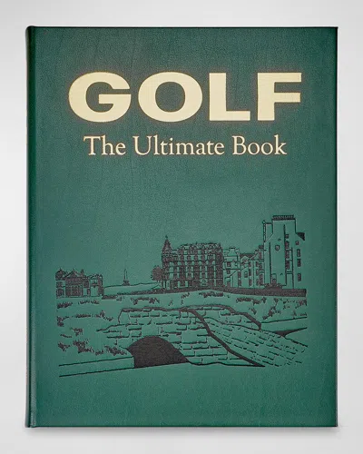 Graphic Image Ultimate Golf Personalizable Leather Bound Book In Green