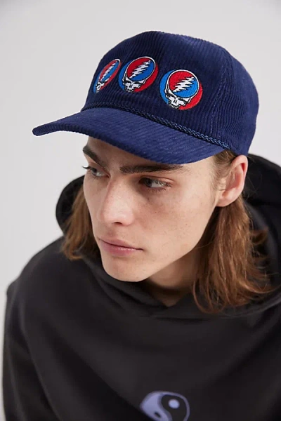 Grateful Dead Stealie Repeat Cord Hat In Navy, Men's At Urban Outfitters In Blue