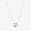 Gratitude & Grace Mom Womens Cubic Zirconia Pure Silver Over Brass Heart 16 Inch Pendant Necklace In Metallic