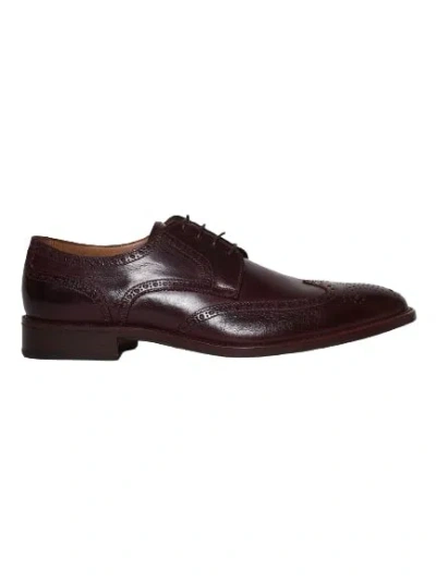 Gravati Hand-sewn Laced Derby Model Shoe In Burgundy