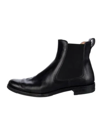Pre-owned Gravati Leather Chelsea Boots In Black