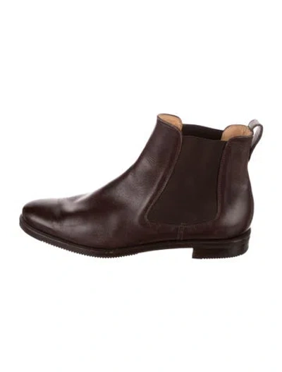 Pre-owned Gravati Leather Chelsea Boots In Brown