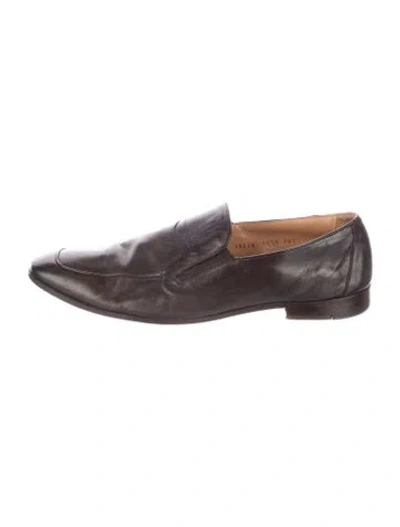 Pre-owned Gravati Leather Dress Loafers In Brown
