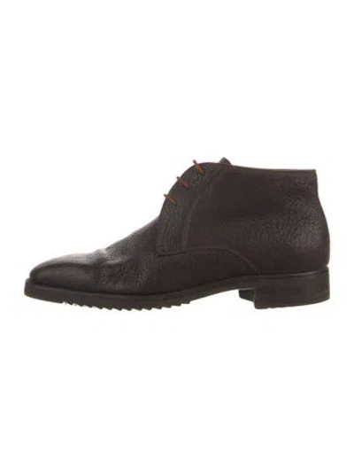Pre-owned Gravati Leather Lace-up Boots In Brown