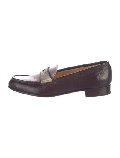 Pre-owned Gravati Leather Loafers In Purple