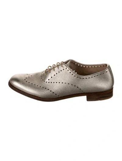 Pre-owned Gravati Leather Oxfords In Gold