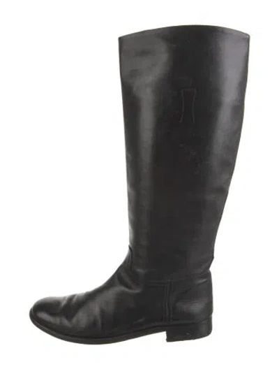 Pre-owned Gravati Leather Riding Boots In Black