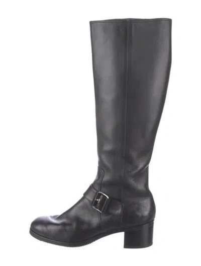 Pre-owned Gravati Leather Riding Boots In Black