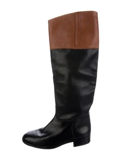 Pre-owned Gravati Leather Riding Boots In Black