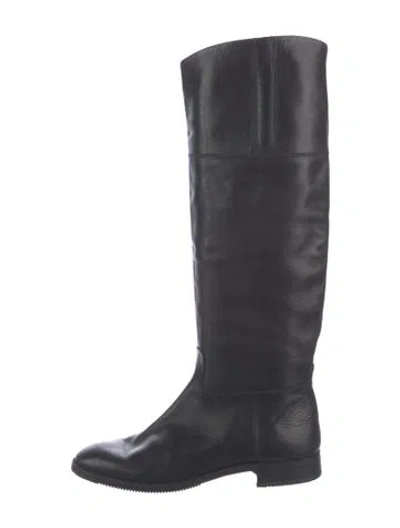 Pre-owned Gravati Leather Riding Boots In Black