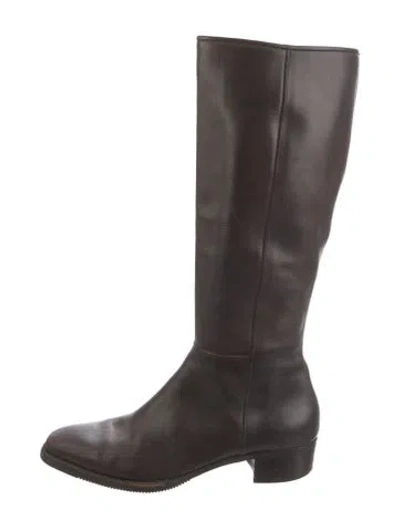 Pre-owned Gravati Leather Riding Boots In Brown